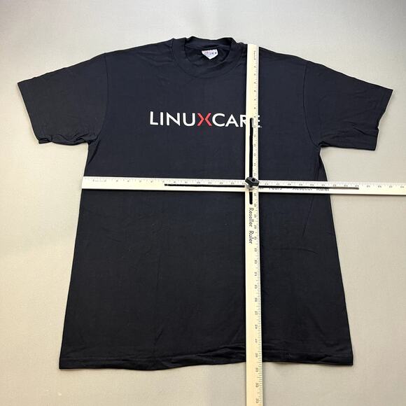 Vintage Linux T-Shirt Adult Large Black Tech PC Computer Care OS System Web 90s - Picture 7 of 10